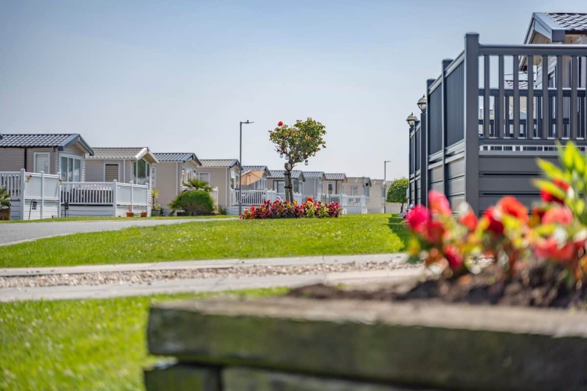 Park grounds at The Beach Caravan Park, North Wales